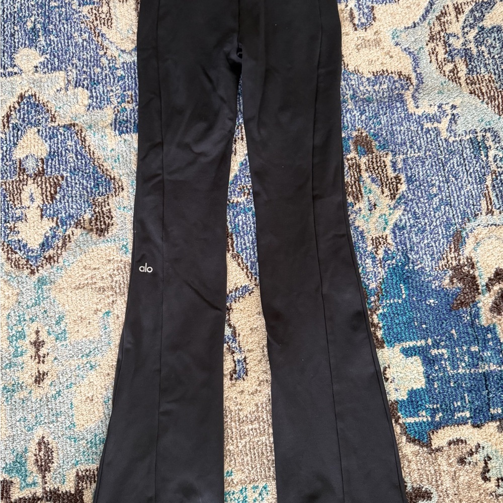 ALO - Black Zipper Flared Leg Pants - Picture 2 of 3